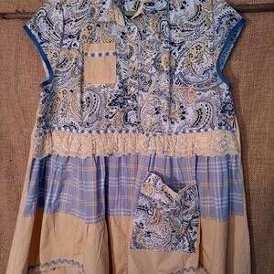 Paisley and Plaid Upcycled Tunic